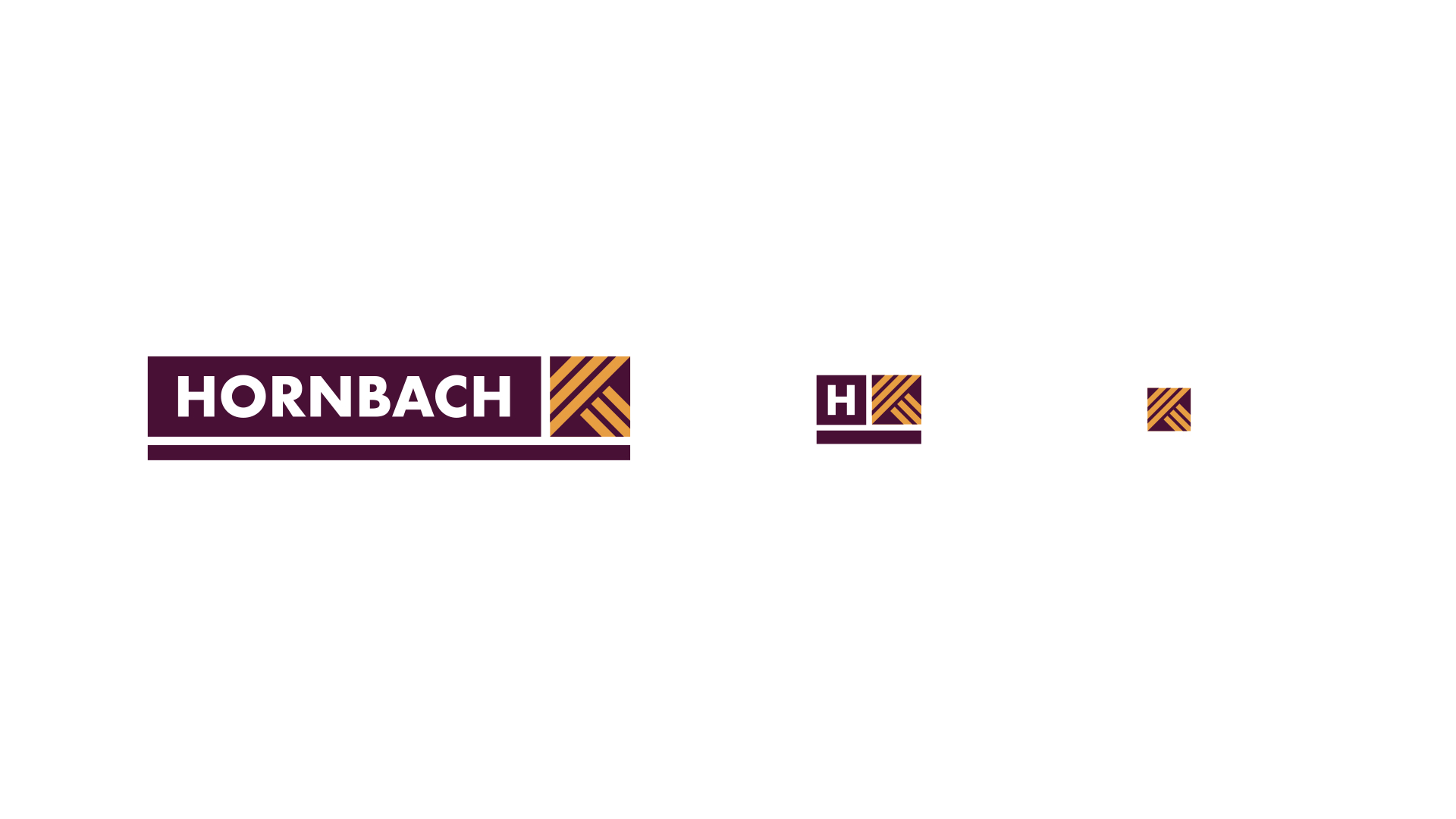 das neue hornbach logo für das barrierefreie branding in seinen drei varianten für unterschiedliche darstellungsgrößen