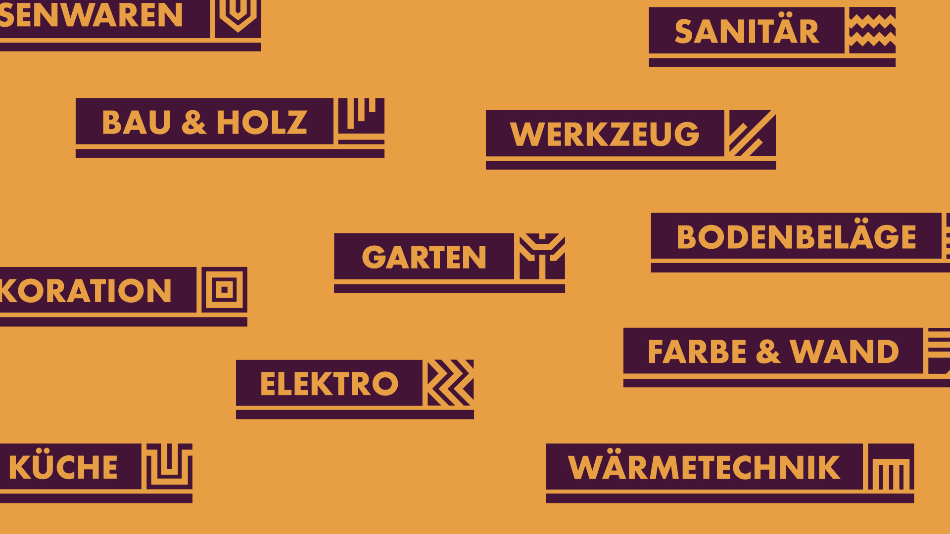 übersicht der verschiedenen logos für einzelne produktkategorien bei hornbach
